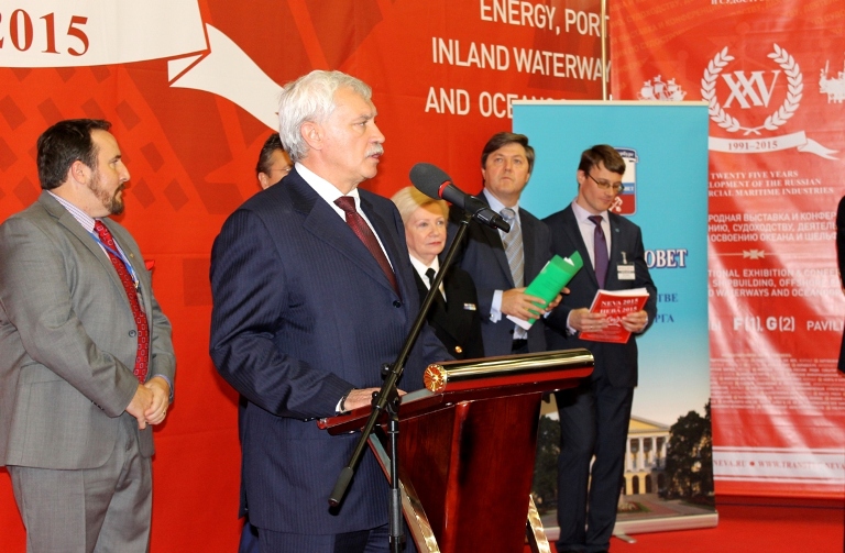 Выступление губернатора Санкт-Петербурга Георгия Полтавченко на церемонии открытия выставки «НЕВА 2015»